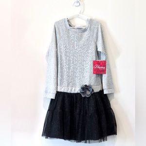 NWT Bloome de Jeune Fille Dress. Silver/black 8